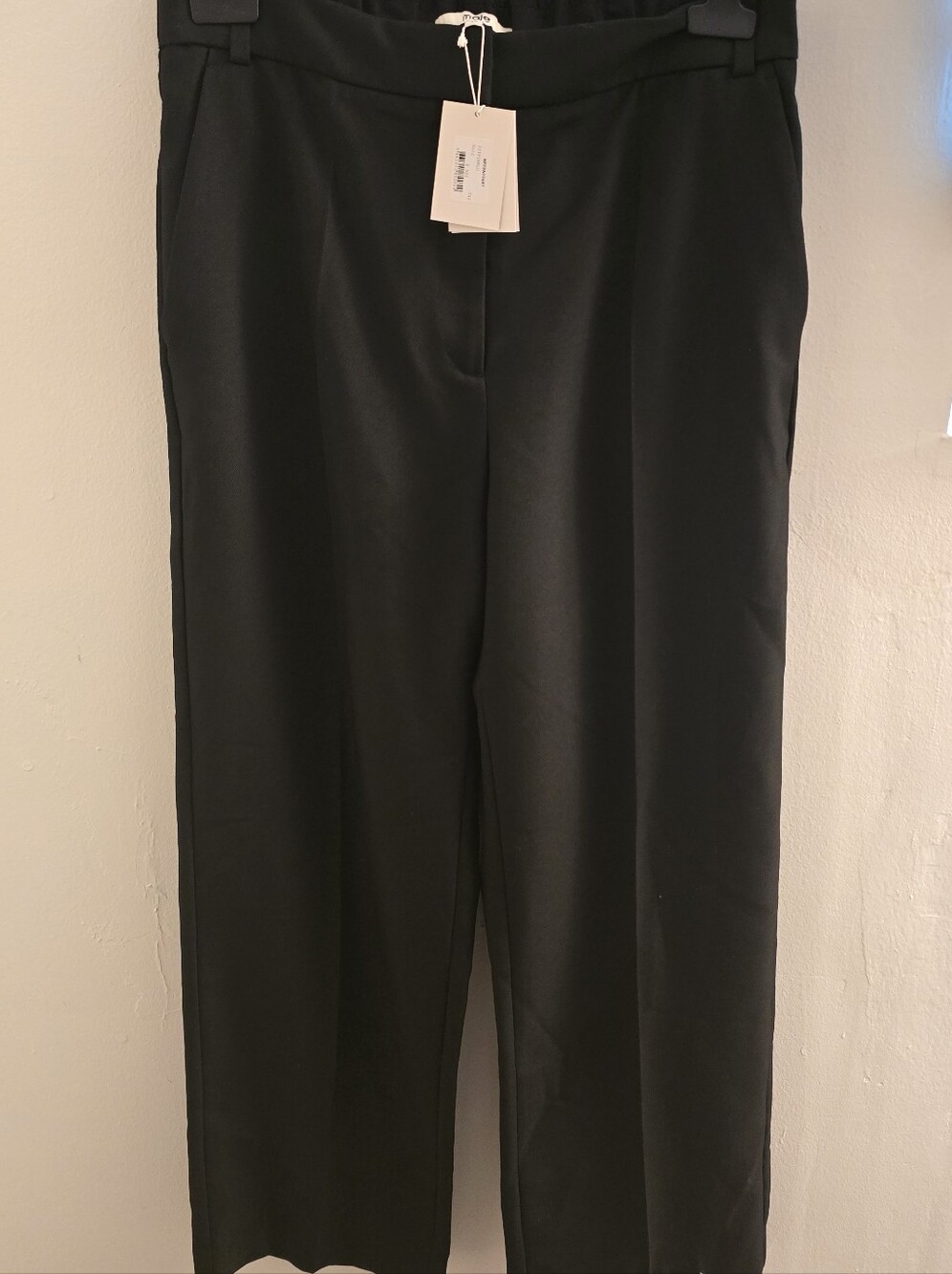 Maje Black Tailored Straight-Leg Trousers
